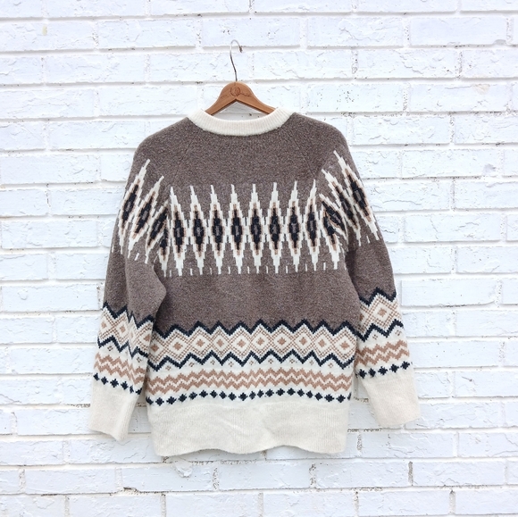 J. Crew Brown and Cream Patterned Cardigan - Picture 9 of 9